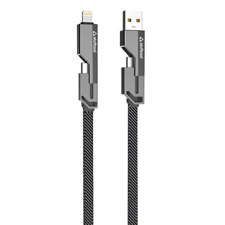 Stuffcool Quad Pro 4 in 1 Indestructible Cable with lightning to type C, type C to C, lightning to USB A The Digital Hub