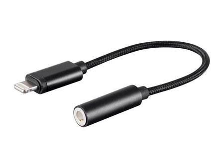 Jtp Lightning To 3.5Mm Audio Adapter.Black, Nylon 3.5 Mm Aux Adapter Lightning Headphone For iPhone 7 8 Plus X Audio Jack Cable. - The Digital Hub