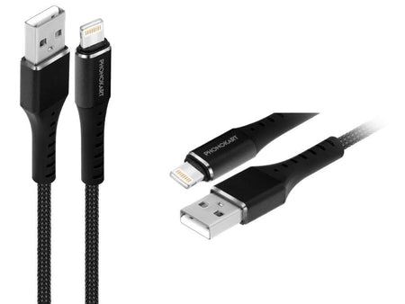 Phonokart Lightning Cable 3.5 A 1.5 M Fishnet Pkorbitl-Blk (Compatible With All Apple iPhone Mobiles And Tablets, Grey, One Cable) - The Digital Hub
