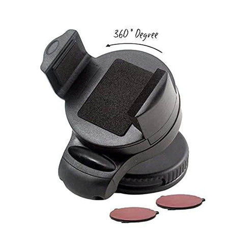Phonokart Car Mobile Holder With One Click Technology,360° Rotational,Strong Suction Cup,Compatible With 4 To 6 Inch Devices,Wildshield And Dashboard Mobile Holder For Car (Black) - The Digital Hub