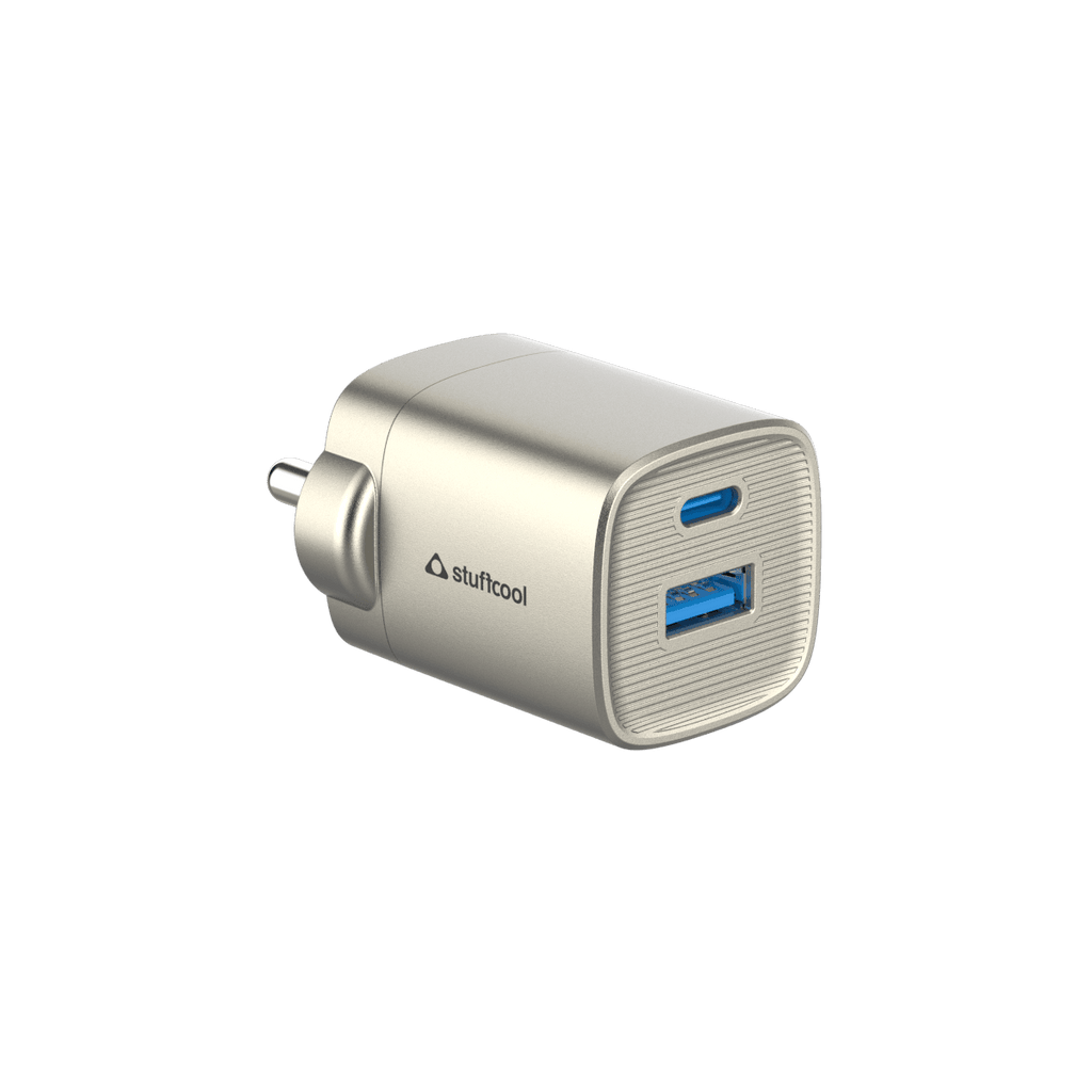 Stuffcool Novus 33W Gan Charger With Titanium Finish - The Digital Hub