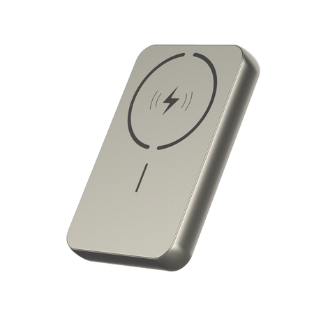 Click 10000Mah 15W Slim Magnetic Wireless Powerbank With Natural Titanium Finish For iPhone 12 And Above - The Digital Hub