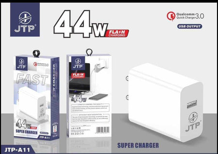 Jtp-A11 44W Fast Flash Charger Usb Output, Wall Adapter Power Delivery 3.0 Fast Charging &Usb A Adaptor For Android &Other Type Usb Enabled Devices. - The Digital Hub