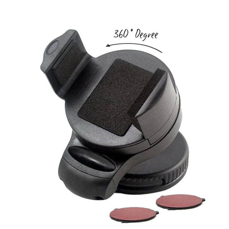 Phonokart Cutie Car Phone Holder Universal Arm, Mobile Phone Mobile Holder/Mobile Stand/Car Stand With Adhesive Suction Cup Pad One Touch Dashboard & Windshield Car Mount For All Mobile Phones (Black) - The Digital Hub
