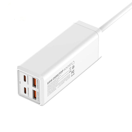 Jtp J7 65W Extension Board With Usb Port, 5 In 1 Fast Charging Station, 2 Usb C Port, 2 Usb A Port, 1 Ac Outlet, Surge Protectors For Phone, Tablet, Laptop Ipad & More (Jtp J7 65W) - The Digital Hub