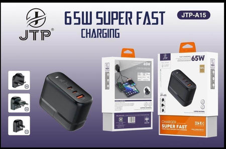 Jtp-A15 65W Gan Charger For Mobile Phone Laptop Tablet Pd High Power Home Charger Usb Charger With Eu Us Uk Plug Travel Adapter. - The Digital Hub