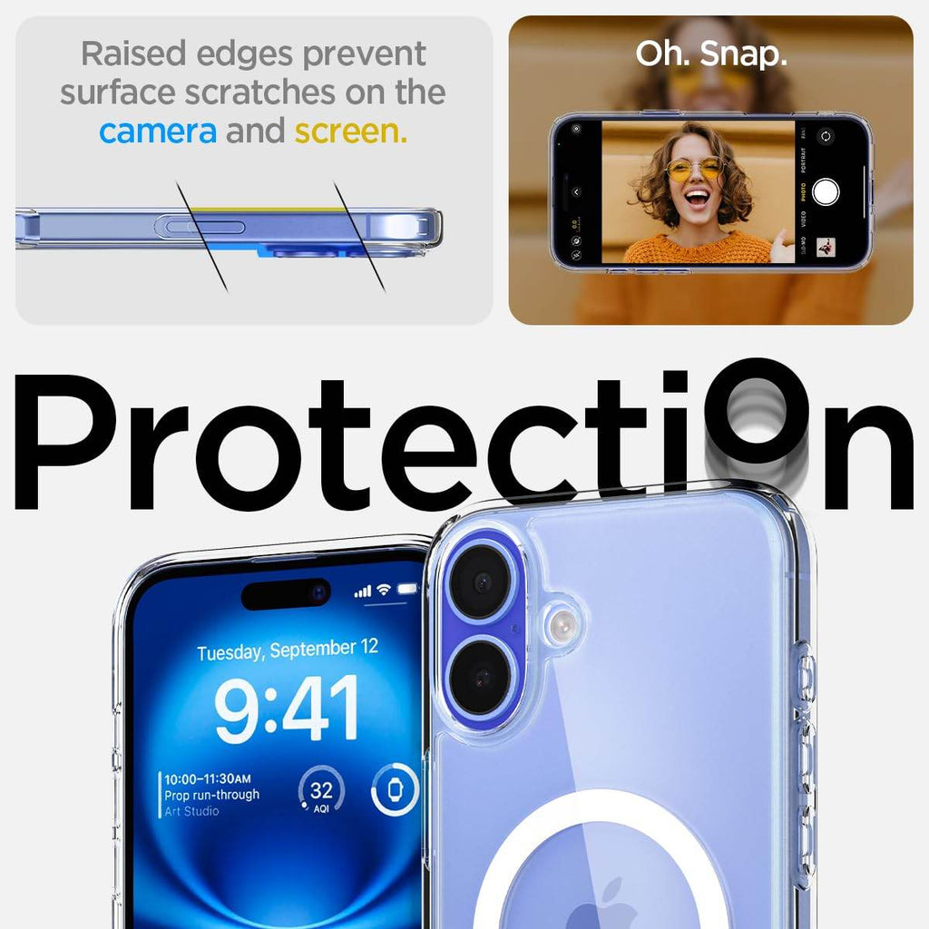 Spigen Ultra Hybrid Magfit Back Cover Case Compatible with iPhone 16 (TPU + Poly Carbonate | White) - The Digital Hub
