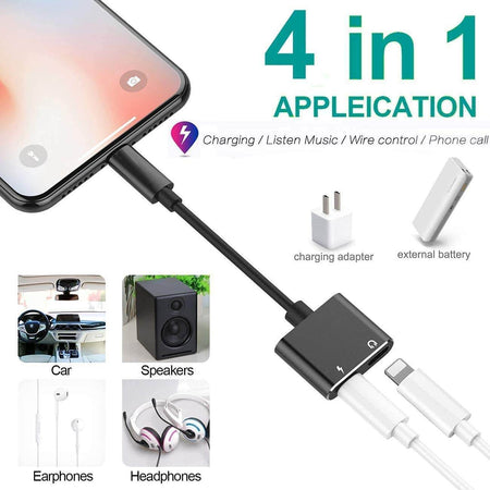 Care Case Jtp-136 iPhone Splitter Audio And Charge Adapter 2 In 1 Lightning To 3.5Mm Headphones Jack + Charger Adapter For iPhone 14/14 Pro/13/13 Pro/13 Pro Max/12/12 Mini/11/11 Pro/X/Xs/Se - The Digital Hub