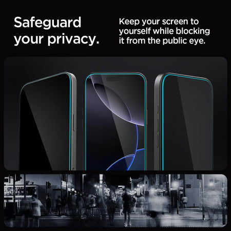Spigen Ez Fit Privacy Tempered Glass Screen Protector Guard For iPhone 16 Pro Max - 2 Pack - The Digital Hub