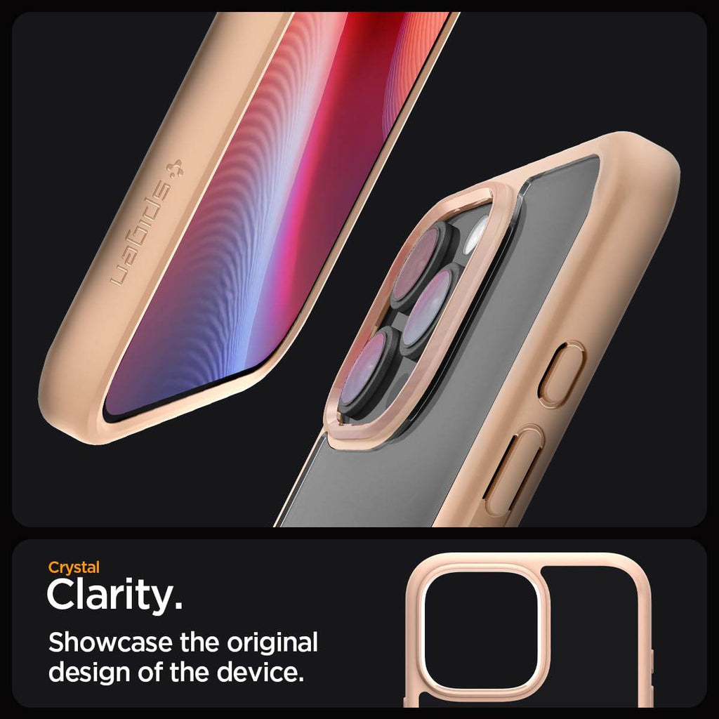 Spigen Ultra Hybrid Back Cover Case Compatible with iPhone 16 Pro Max (TPU + Poly Carbonate | Rose Titanium) - The Digital Hub