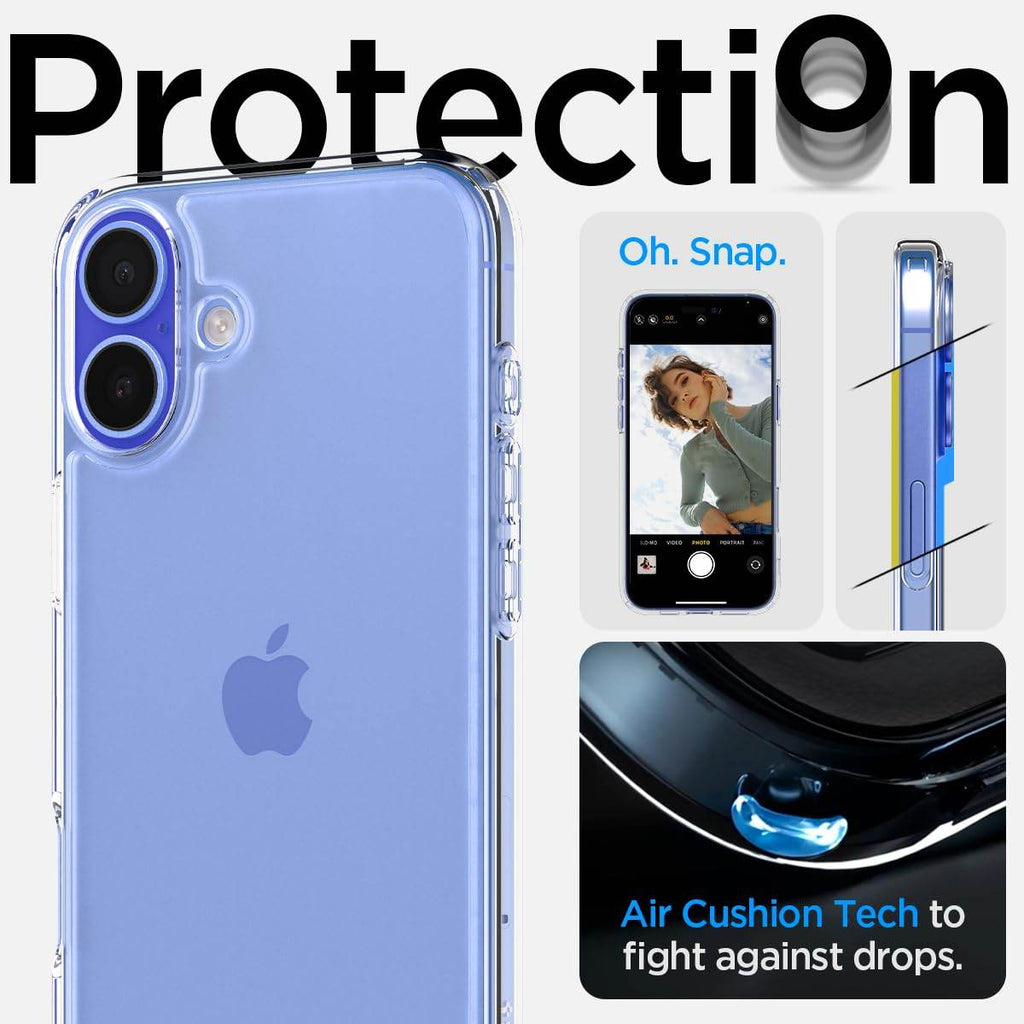 Spigen Ultra Hybrid Back Cover Case Compatible With iPhone 16 (Tpu + Poly Carbonate | Crystal Clear) - The Digital Hub