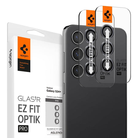 Spigen Ez Fit Optik Pro Tempered Glass Camera Lens Protector Guard For Galaxy S24 Plus / S24 Fe (Onyx Black) - 2 Pack - The Digital Hub