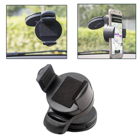 Phonokart Cutie Car Phone Holder Universal Arm, Mobile Phone Mobile Holder/Mobile Stand/Car Stand With Adhesive Suction Cup Pad One Touch Dashboard & Windshield Car Mount For All Mobile Phones (Black) - The Digital Hub