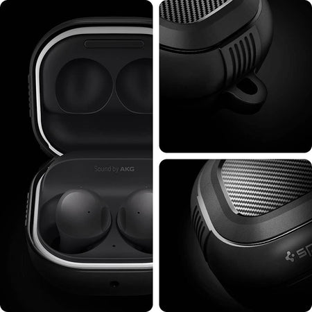 Spigen Rugged Armor Cover Case Designed For Samsung Galaxy Buds 2Pro (2022) | Galaxy Buds 2 (2021) | Galaxy Buds Pro (2021) | Galaxy Buds Live (2020) - Matte Black - The Digital Hub