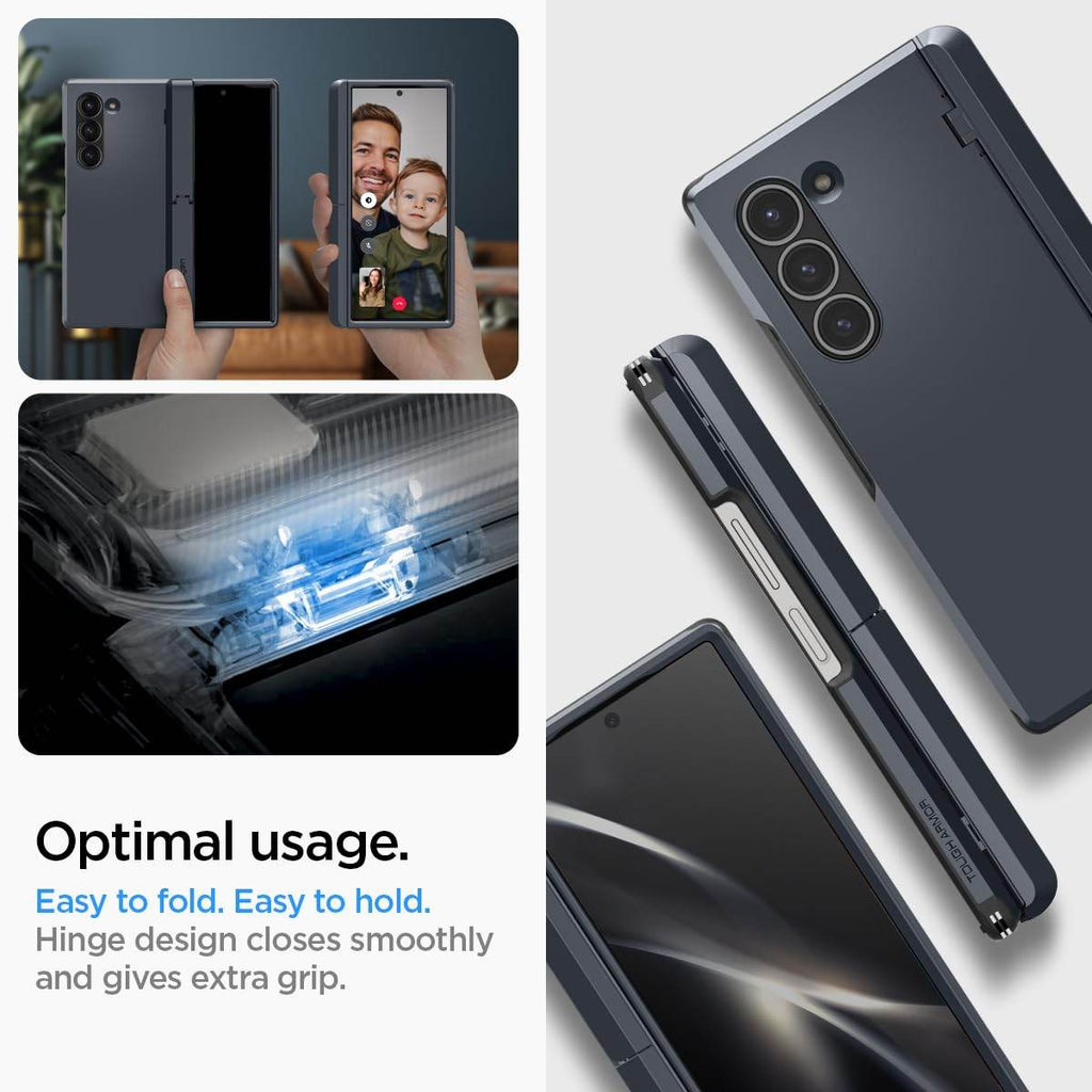 Spigen Tough Armor Pro P Back Cover Case Compatible with Samsung Galaxy Z Fold 6 (TPU + Poly Carbonate | Metal Slate) - The Digital Hub