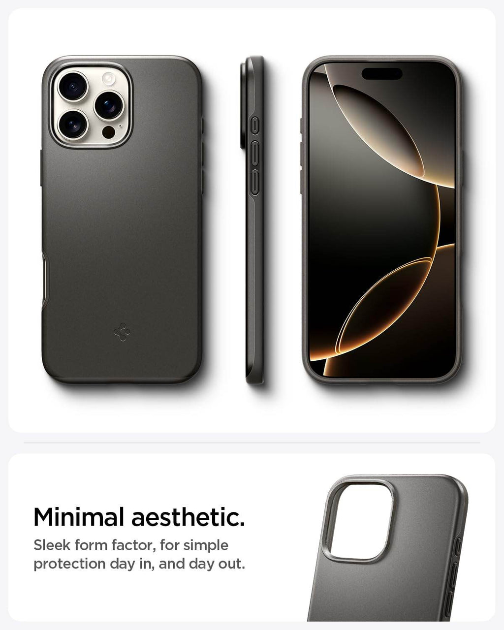 Spigen Thin Fit Magfit Back Cover Case Compatible with iPhone 16 Pro Max (TPU + Poly Carbonate | Gunmetal) - The Digital Hub