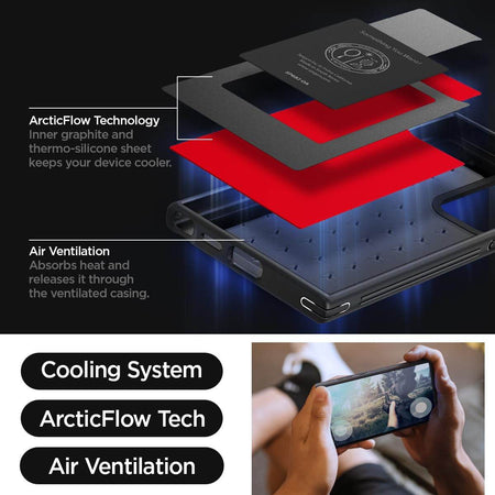 Spigen Cryo Armor Back Cover Case Compatible with Galaxy S24 Ultra (TPU + Poly Carbonate | Cryo Red) - The Digital Hub