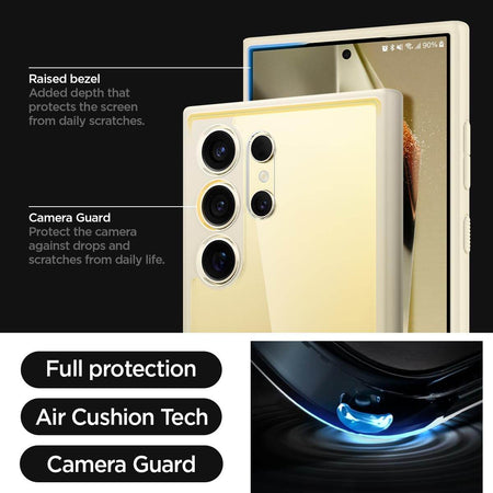Spigen Ultra Hybrid Back Cover Case Compatible With Galaxy S24 Ultra (Tpu + Poly Carbonate | Mute Beige) - The Digital Hub