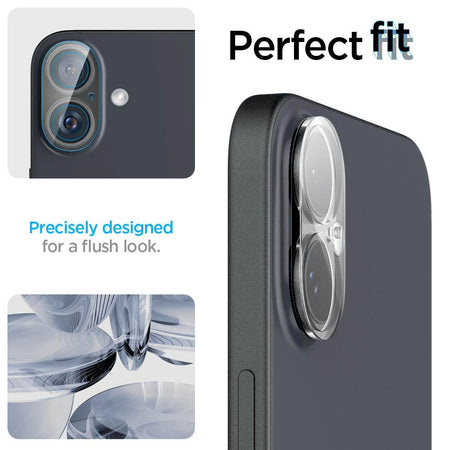 Spigen Glas.Tr Optik Tempered Glass Camera Lens Protector Guard For iPhone 16/16 Plus (Clear) - 2 Pack - The Digital Hub