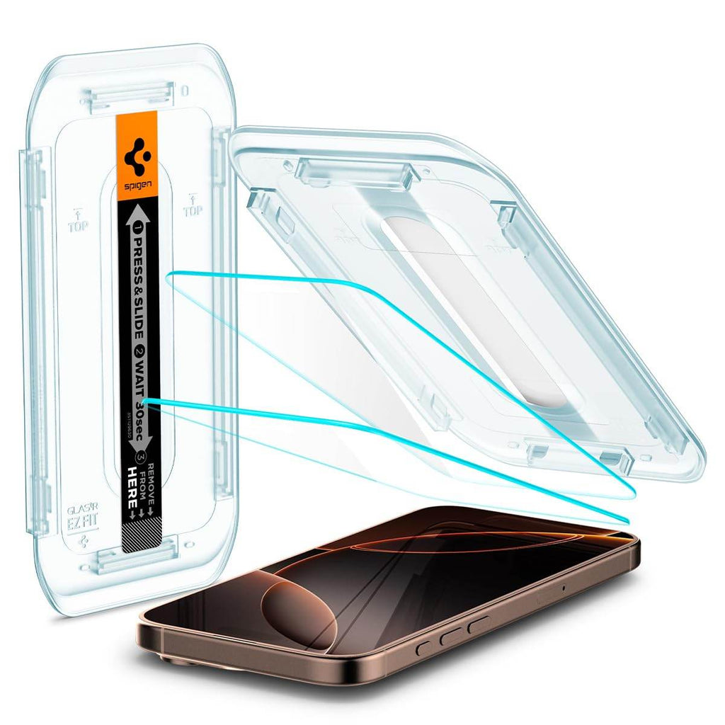 Spigen Ez Fit Tempered Glass Screen Protector Guard For iPhone 16 Pro Max - 2 Pack - The Digital Hub