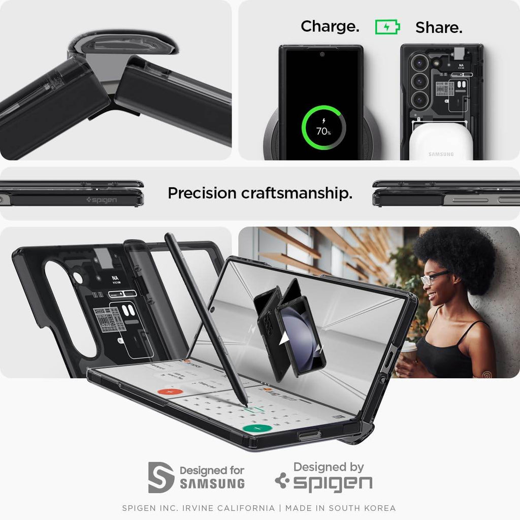 Spigen Ultra Hybrid Pro Back Cover Case Compatible with Samsung Galaxy Z Fold 6 (TPU + Poly Carbonate|Zero One),Clear - The Digital Hub