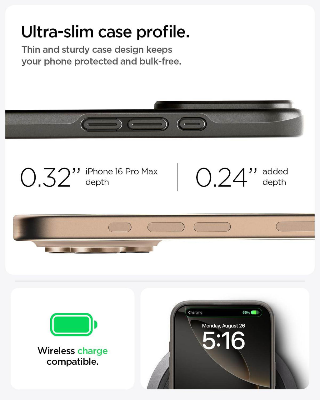 Spigen Thin Fit Magfit Back Cover Case Compatible with iPhone 16 Pro Max (TPU + Poly Carbonate | Gunmetal) - The Digital Hub