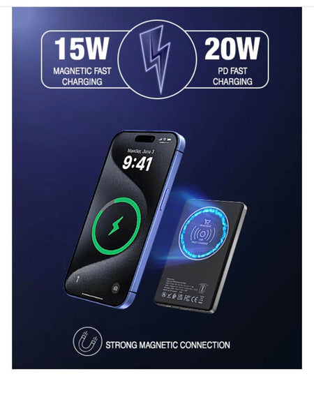 Phonokart Slim Magsafe 5000 Mah Power Bank (15W Mag Safe & 20W Pd Type-C Fast Charging) - The Digital Hub