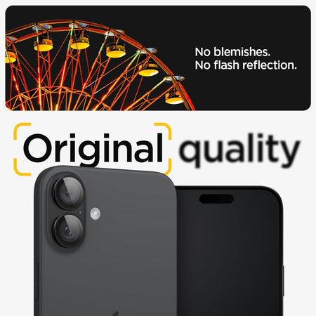 Spigen Ez Fit Optik Pro Tempered Glass Camera Lens Protector Guard For iPhone 16/16 Plus (Black) - 2 Pack - The Digital Hub