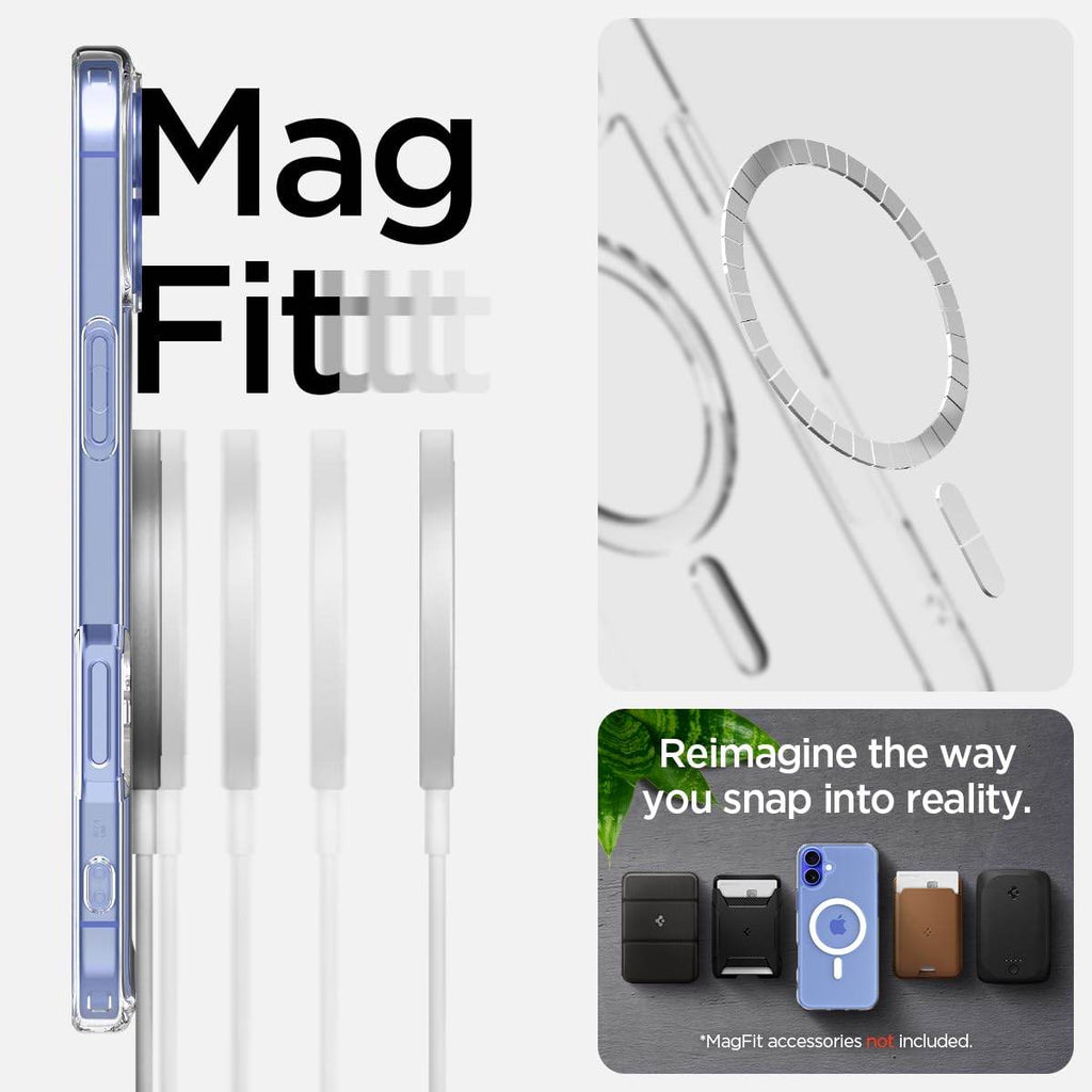 Spigen Ultra Hybrid Magfit Back Cover Case Compatible with iPhone 16 (TPU + Poly Carbonate | White) - The Digital Hub