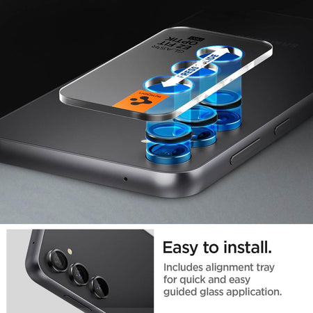 Spigen Glas.Tr Ez Fit Optik Pro Tempered Glass Camera Lens Protector Guard For Galaxy S23 Fe (Black) - 2 Pack - The Digital Hub