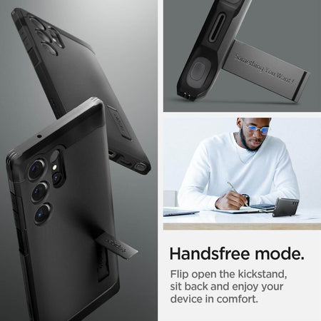 Spigen Tough Armor Back Cover Case Compatible with Galaxy S24 Ultra (TPU + Poly Carbonate | Black) - The Digital Hub