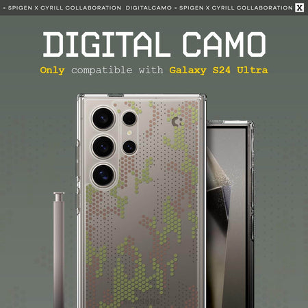 Spigen Ultra Hybrid Back Cover Case Compatible With Galaxy S24 Ultra (Tpu + Poly Carbonate | Digital Camo) - The Digital Hub