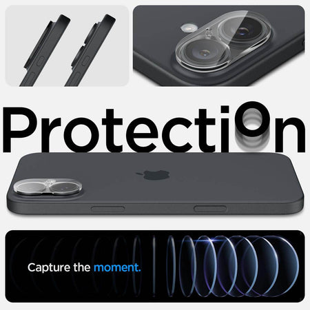 Spigen Glas.Tr Optik Tempered Glass Camera Lens Protector Guard For iPhone 16/16 Plus (Clear) - 2 Pack - The Digital Hub