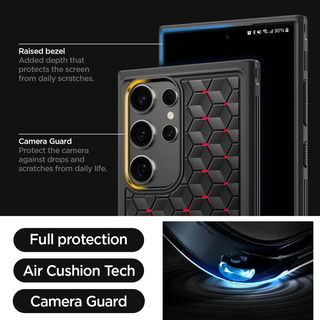 Spigen Cryo Armor Back Cover Case Compatible with Galaxy S24 Ultra (TPU + Poly Carbonate | Cryo Red) - The Digital Hub