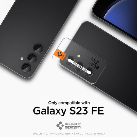 Spigen Glas.Tr Ez Fit Optik Pro Tempered Glass Camera Lens Protector Guard For Galaxy S23 Fe (Black) - 2 Pack - The Digital Hub