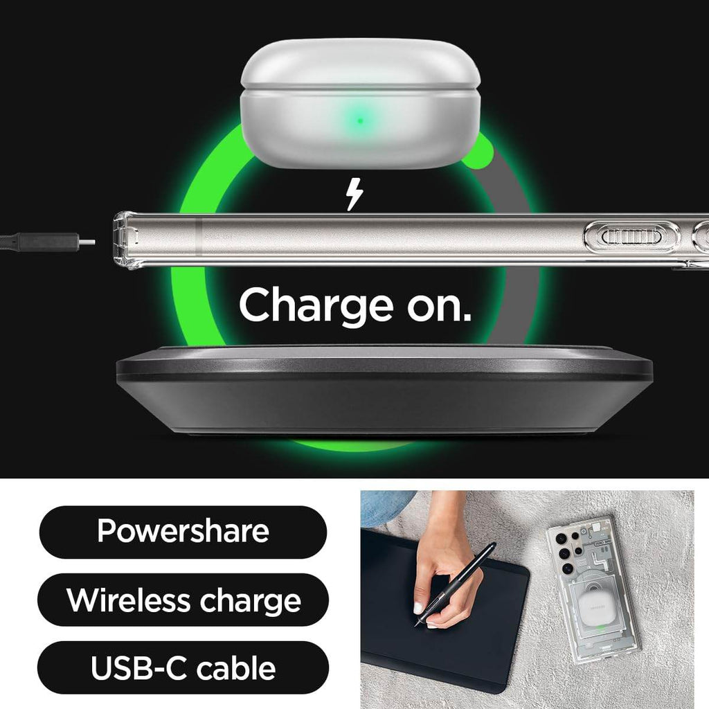 Spigen Ultra Hybrid Back Cover Case Compatible with Galaxy S24 Ultra (TPU + Poly Carbonate | Zero One White) - The Digital Hub