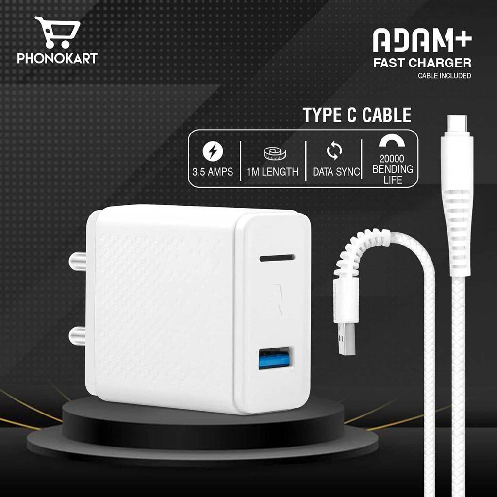 PHONOKART ADAM Plus Charger with Type C White - The Digital Hub