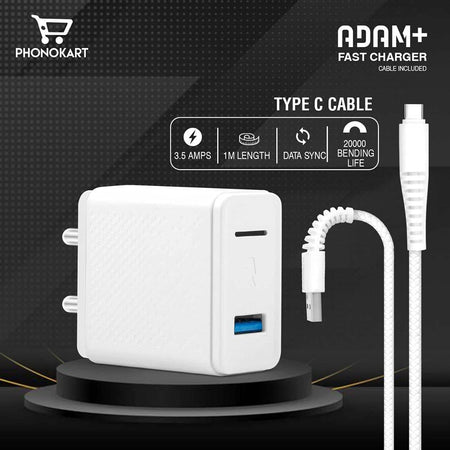 Phonokart Adam Plus Charger With Type C White - The Digital Hub