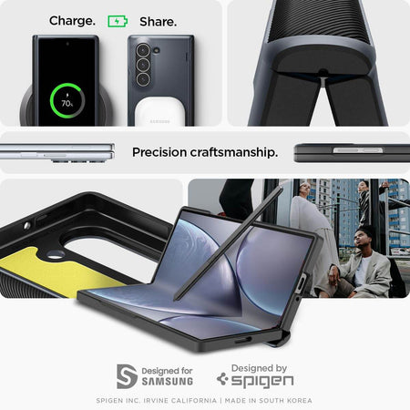 Spigen Slim Armor Pro Back Cover Case Compatible with Samsung Galaxy Z Fold 6 (TPU + Poly Carbonate | Metal Slate) - The Digital Hub