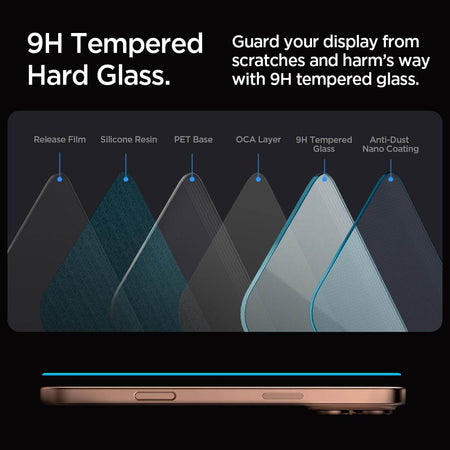 Spigen Ez Fit Tempered Glass Screen Protector Guard For iPhone 16 Pro Max - 2 Pack - The Digital Hub