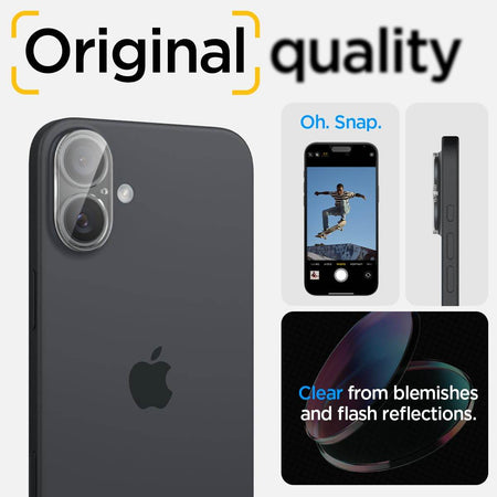 Spigen Glas.Tr Optik Tempered Glass Camera Lens Protector Guard For iPhone 16/16 Plus (Clear) - 2 Pack - The Digital Hub