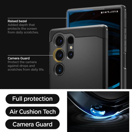 Spigen Tough Armor Back Cover Case Compatible with Galaxy S24 Ultra (TPU + Poly Carbonate | Black) - The Digital Hub
