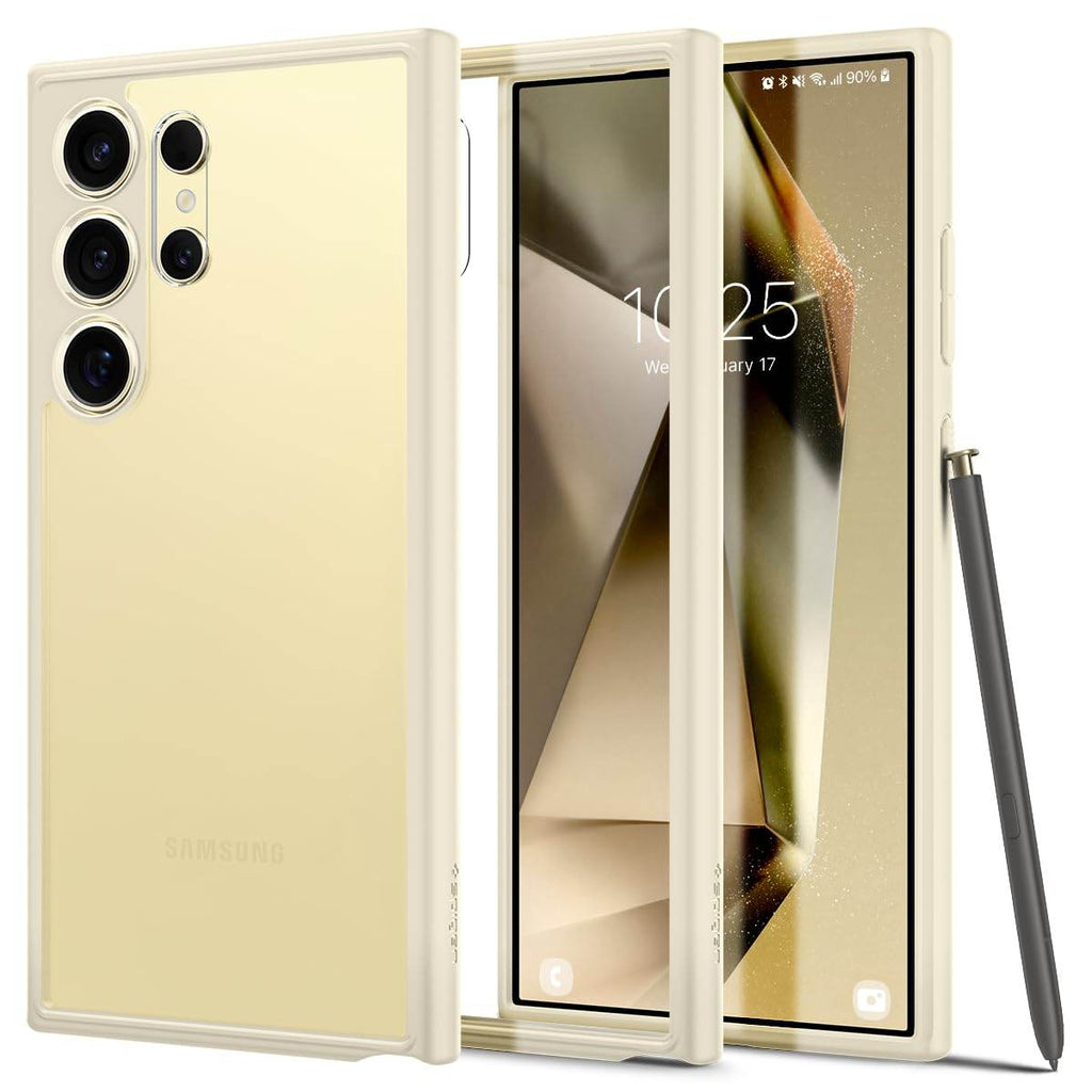 Spigen Ultra Hybrid Back Cover Case Compatible with Galaxy S24 Ultra (TPU + Poly Carbonate | Mute Beige) - The Digital Hub