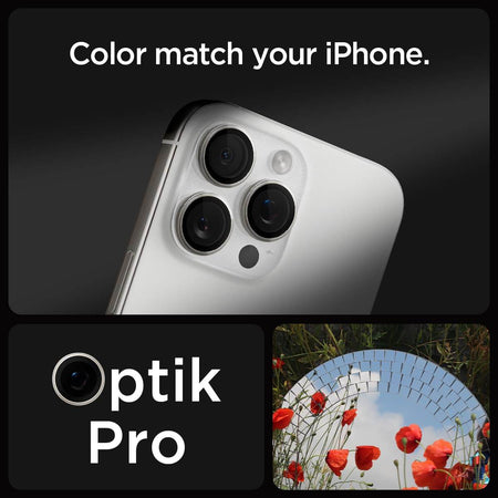 Spigen Ez Fit Optik Pro Tempered Glass Camera Lens Protector Guard For iPhone 16 Pro / 16 Pro Max (White Titanium) - 2 Pack - The Digital Hub