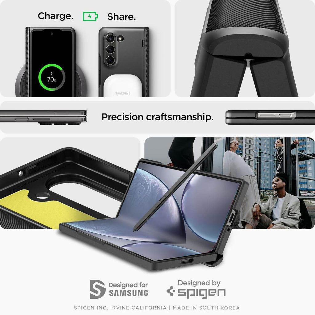 Spigen Slim Armor Pro Back Cover Case Compatible with Samsung Galaxy Z Fold 6 (TPU + Poly Carbonate | Black) - The Digital Hub