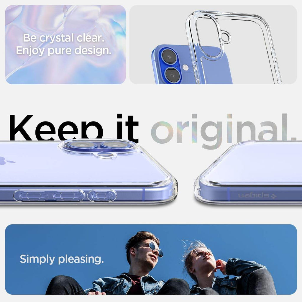 Spigen Ultra Hybrid Back Cover Case Compatible With iPhone 16 (Tpu + Poly Carbonate | Crystal Clear) - The Digital Hub