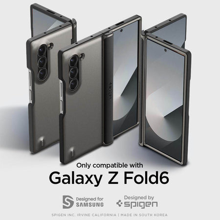 Spigen Slim Armor Pro Back Cover Case Compatible with Samsung Galaxy Z Fold 6 (TPU + Poly Carbonate | Gunmetal) - The Digital Hub