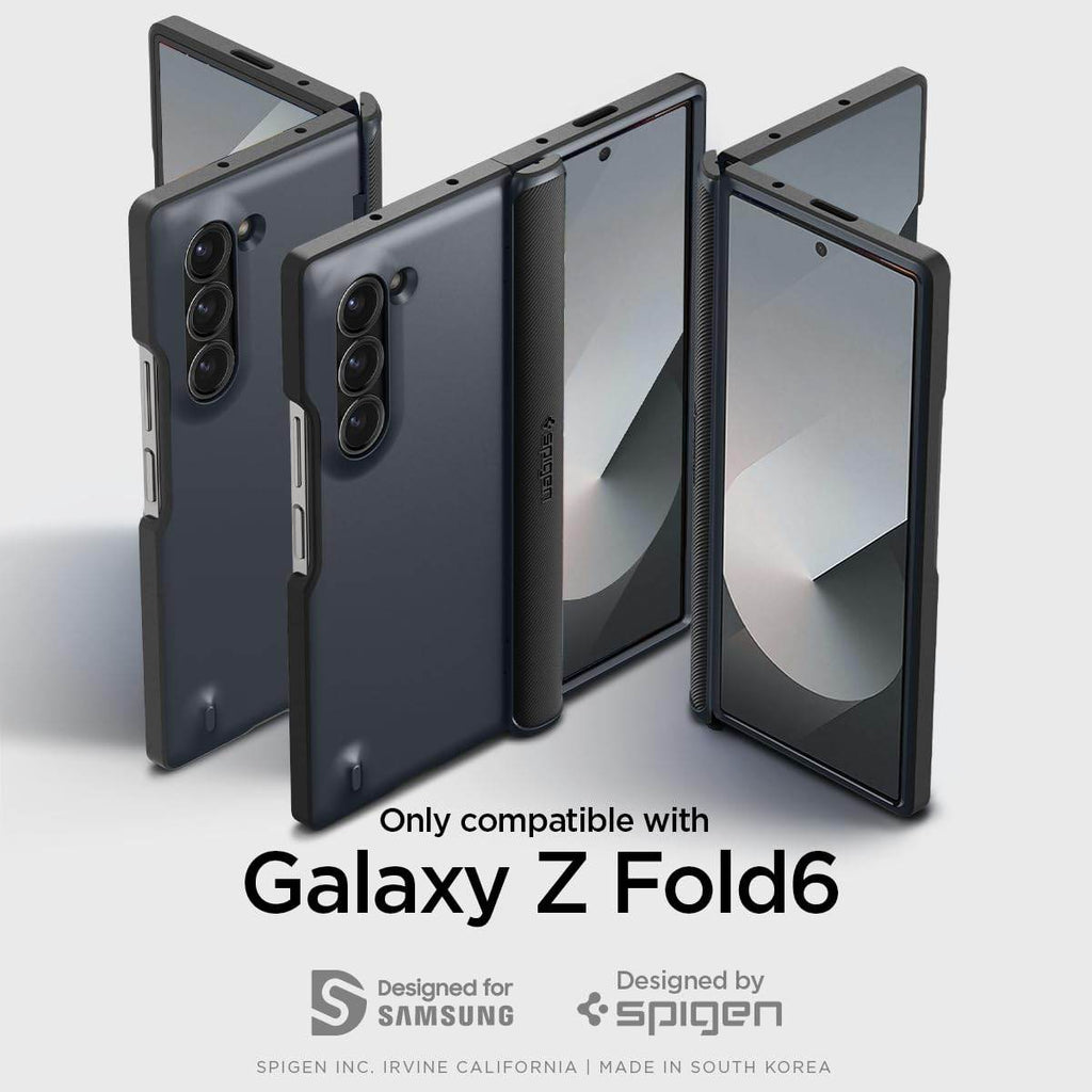 Spigen Slim Armor Pro Back Cover Case Compatible with Samsung Galaxy Z Fold 6 (TPU + Poly Carbonate | Metal Slate) - The Digital Hub