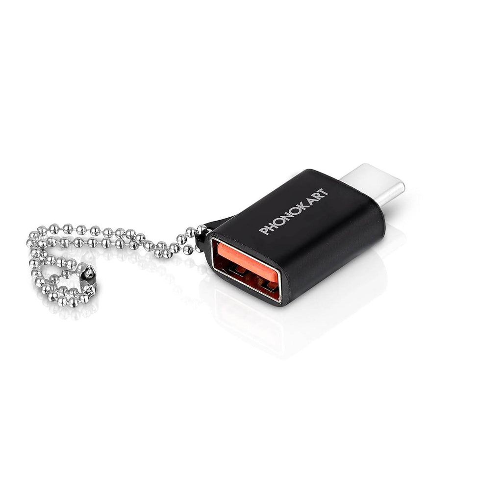Phonokart OTG Type C, USB to Type C, Type C to USB Connector Compatible with All Type C Devices |Black| - The Digital Hub