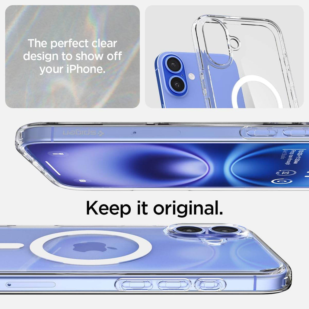 Spigen Ultra Hybrid Magfit Back Cover Case Compatible with iPhone 16 (TPU + Poly Carbonate | White) - The Digital Hub